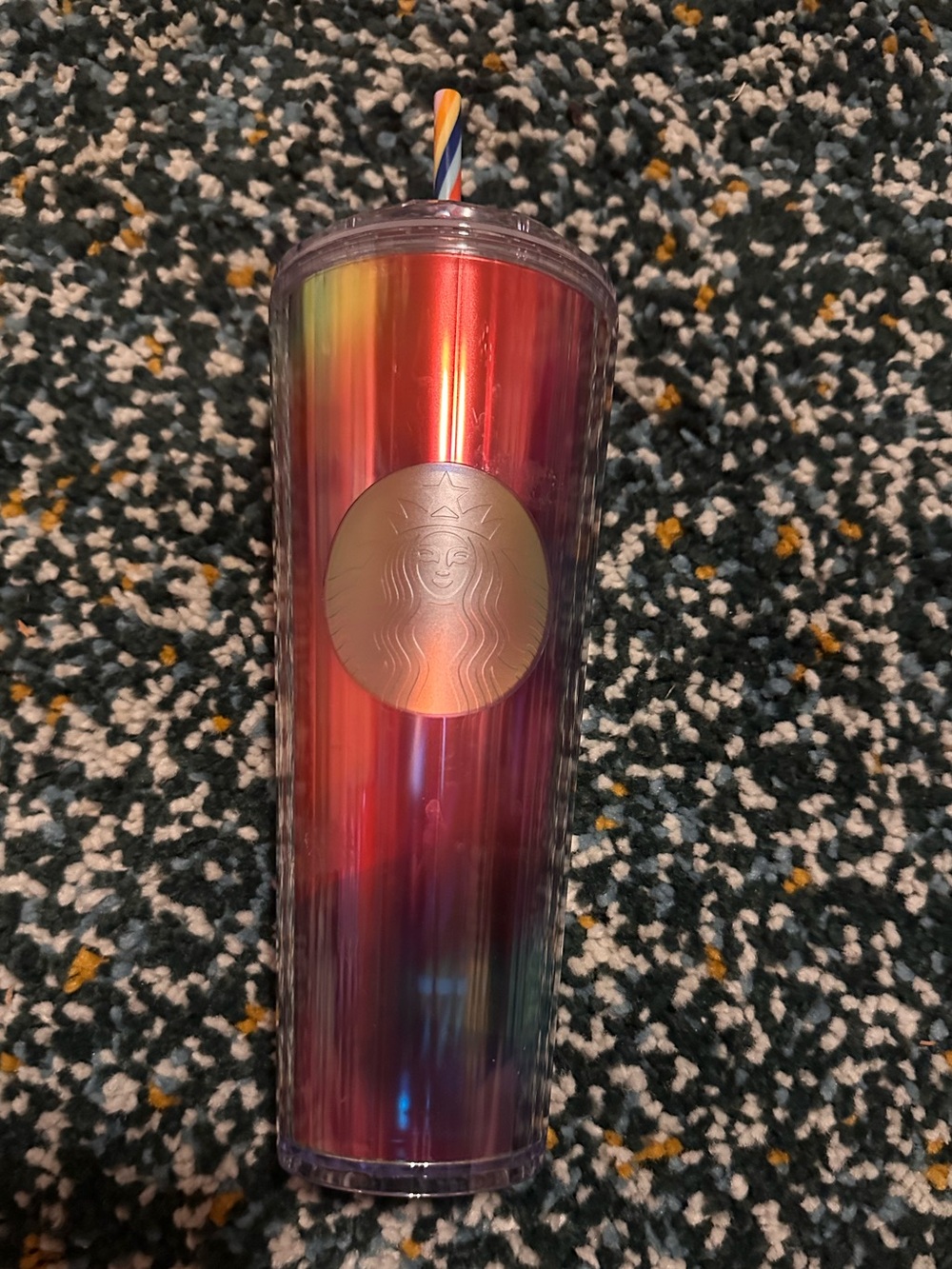 STARBUCKS EXCLUSIVE 2021 RAINBOW PRIDE KALEIDOSCOPE 24 oz COLD CUP TUMBLER